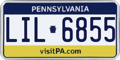 PA license plate LIL6855
