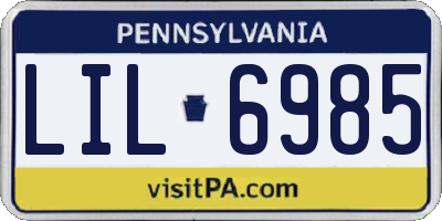 PA license plate LIL6985