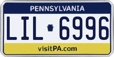 PA license plate LIL6996