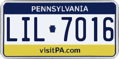 PA license plate LIL7016