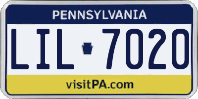 PA license plate LIL7020