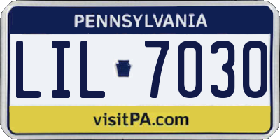 PA license plate LIL7030