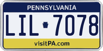 PA license plate LIL7078