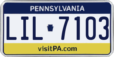 PA license plate LIL7103