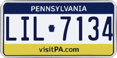 PA license plate LIL7134