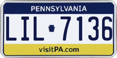 PA license plate LIL7136