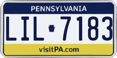 PA license plate LIL7183