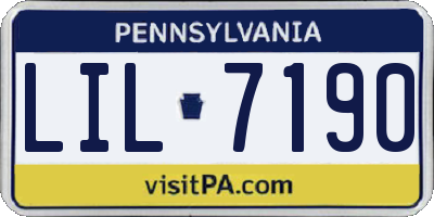 PA license plate LIL7190