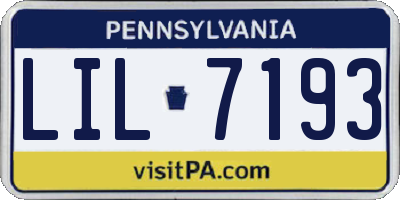 PA license plate LIL7193