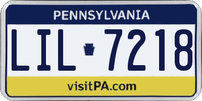 PA license plate LIL7218