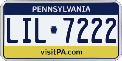 PA license plate LIL7222
