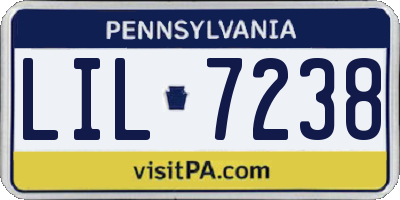 PA license plate LIL7238