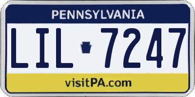 PA license plate LIL7247