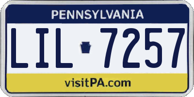 PA license plate LIL7257
