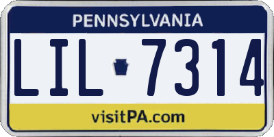 PA license plate LIL7314