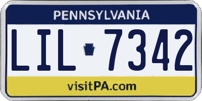 PA license plate LIL7342