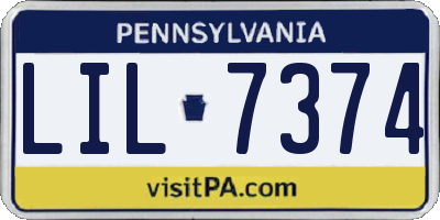 PA license plate LIL7374