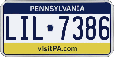 PA license plate LIL7386