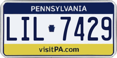 PA license plate LIL7429