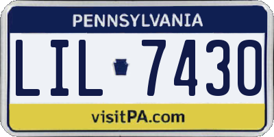 PA license plate LIL7430