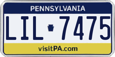 PA license plate LIL7475