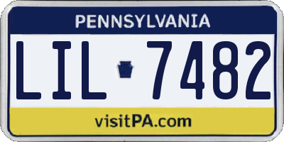 PA license plate LIL7482