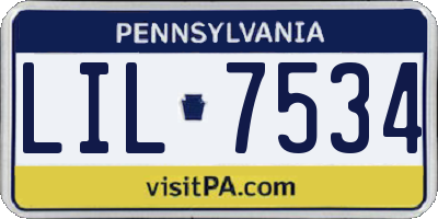 PA license plate LIL7534