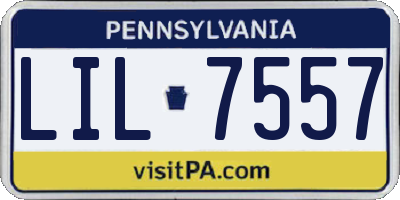 PA license plate LIL7557