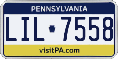 PA license plate LIL7558
