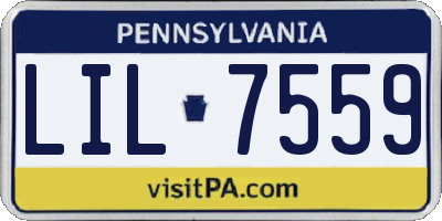 PA license plate LIL7559