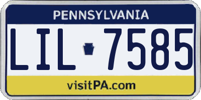 PA license plate LIL7585