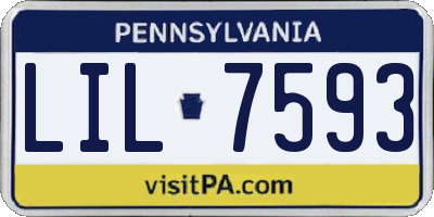 PA license plate LIL7593