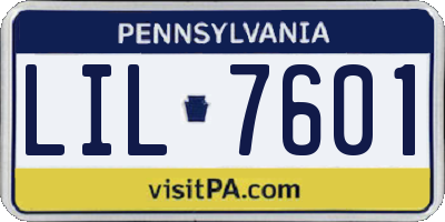 PA license plate LIL7601