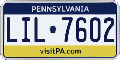 PA license plate LIL7602