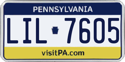 PA license plate LIL7605