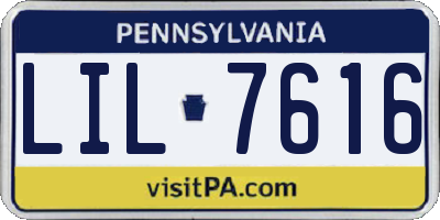 PA license plate LIL7616