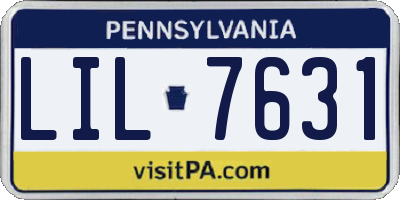 PA license plate LIL7631
