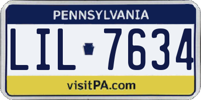 PA license plate LIL7634