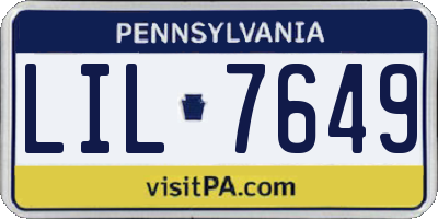 PA license plate LIL7649