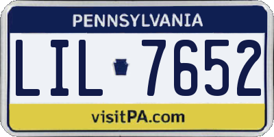 PA license plate LIL7652