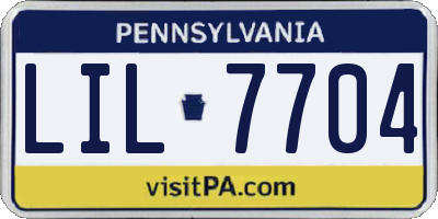 PA license plate LIL7704