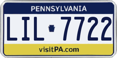 PA license plate LIL7722