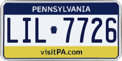 PA license plate LIL7726