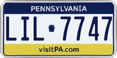 PA license plate LIL7747