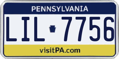 PA license plate LIL7756