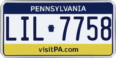 PA license plate LIL7758
