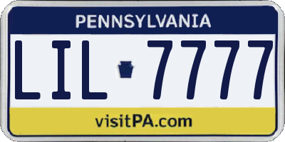 PA license plate LIL7777