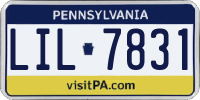 PA license plate LIL7831