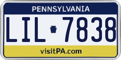 PA license plate LIL7838