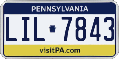 PA license plate LIL7843